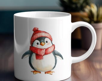 Penguin Coffee Mug | Cute Animal Ceramic Cup 11oz 15oz | Funny Gift for Penguin Lover | Dishwasher Safe | Teacher Gift Coworker Birthday
