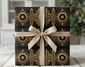 Art Deco Gift Wrapping Paper, Satin Matte Finish, Eco-Friendly