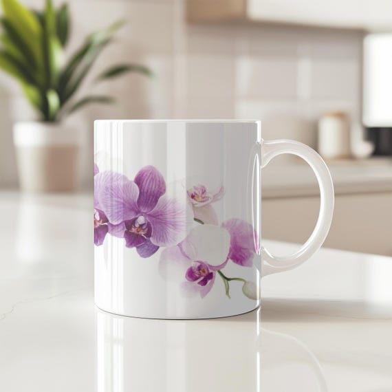 Orchid Flower Coffee Mug, Floral Garden Lover Gift, Ceramic Nature Cup, 11oz  15oz - Etsy
