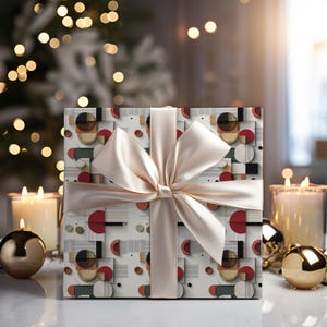 Geschenkpapier | Midcentury Geschenkverpackung | Weihnachten Geburtstag Geschenkpapier | Matte & Satin-Oberflächen