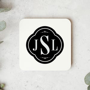 Custom Monogram Coasters, Personalized Coasters, 50 and 100 Pieces, Wedding Coaster, Drinks Coaster, Housewarming Gift