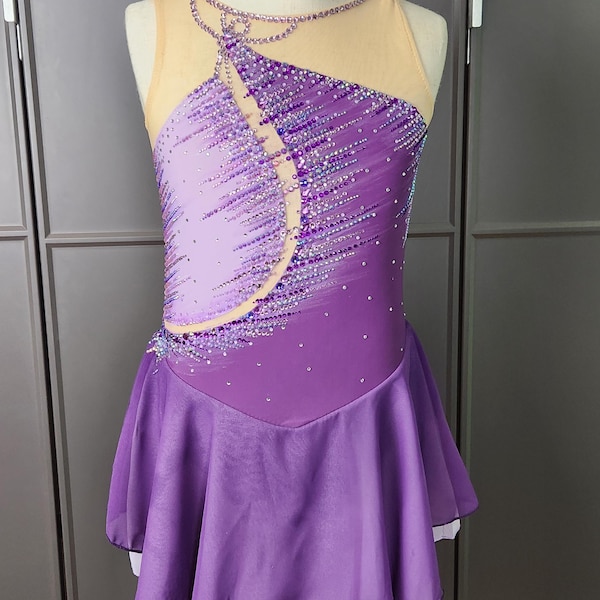 Figure Skating Dress - midnight forest (size US 8Y)