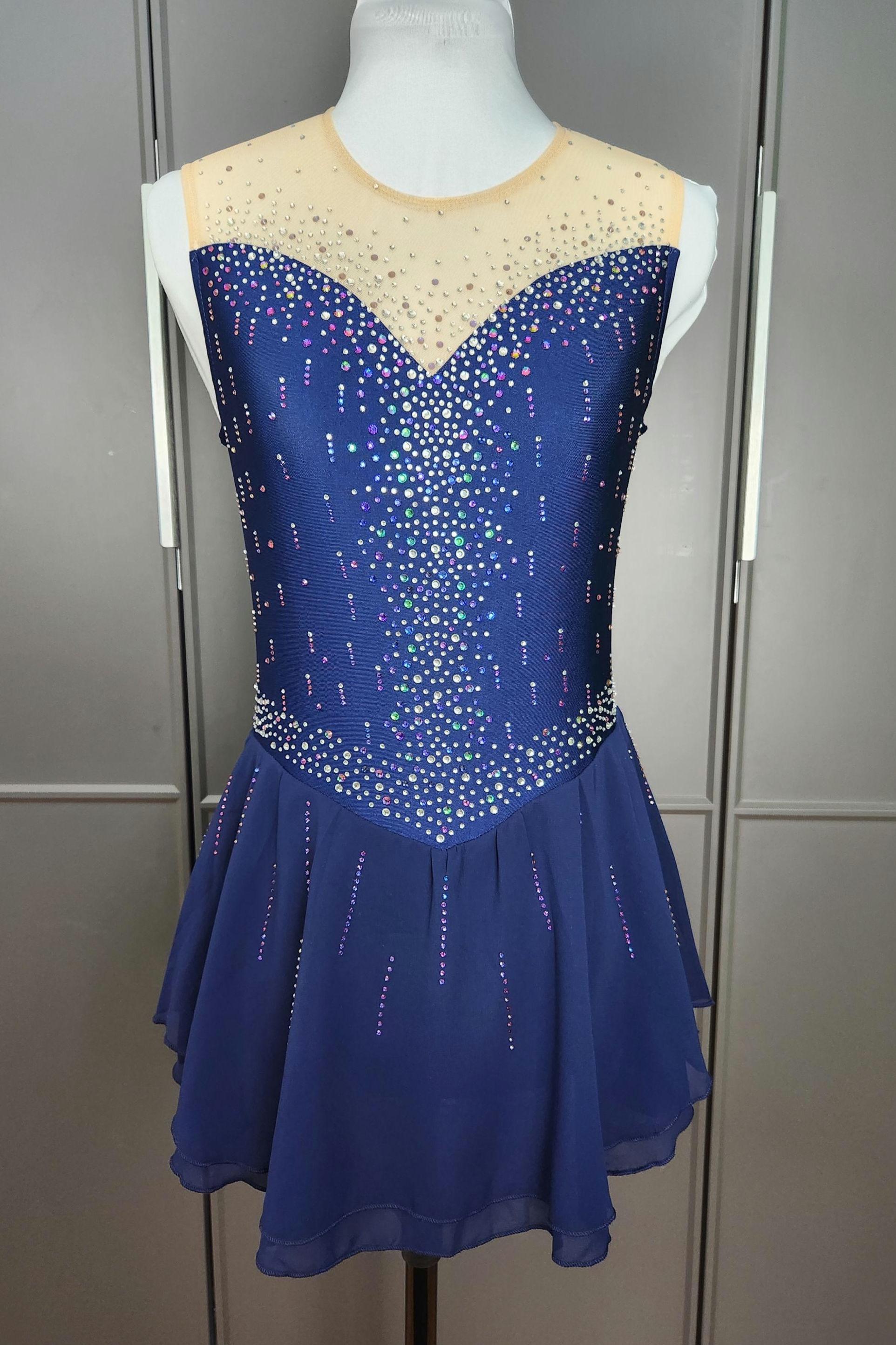 Vestito Da Pattinaggio Artistico Donna - Body Con Gonna Asimmetrica - Per Ghiaccio, Rotelle E Danza