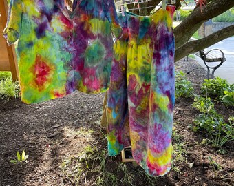 Ice Dye Old Navy Women's Gauze Resort Shirt and Smocked Waist Skirt