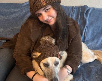 Czapka dla psa w kolorze czekoladowym ~czapeczka dla psa ~akcesoria dla psa ~czapki dla właściciela i psa pasujące do siebie ~czapki ~pasująca czapka ~ubranka dla zwierząt ~ubranka dla psa ~brązowe