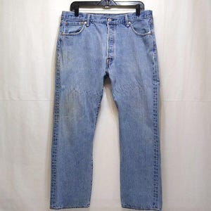 Levi&#39;s 501 Vintage Button Fly Jeans 36x29 Mid Rise Red Tag Top Button #3757 EUC