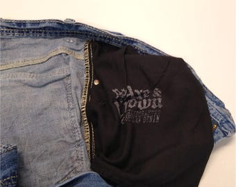 Axe Crown Relaxed Boot Cut Jeans RARE 1%er Rivets Outlaw Denim