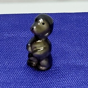 Miniature Porcelain Poodle Dog Micro Figurine 1 Inch Knick Knack Circa 1950s