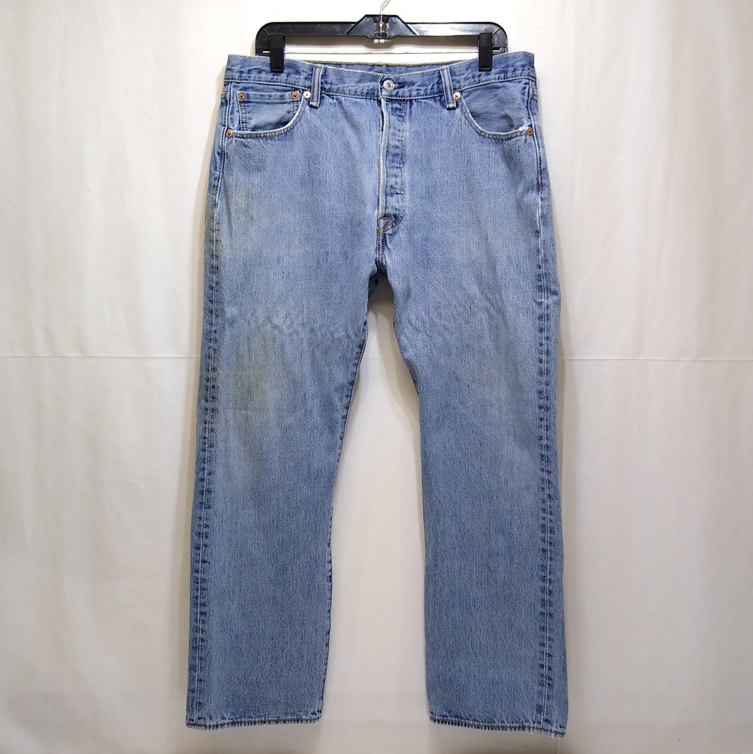 Levi's 501 Vintage Button Fly Jeans 36x29 Mid Rise Red Tag Top
