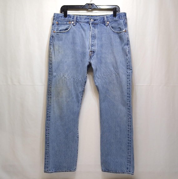 Levi's 501 Vintage Button Fly Jeans 36x29 Mid Rise Red Tag Top