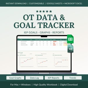 OT Data Tracker for School Occupational Therapists, IEP Goal Graphs and Progress Report Generator