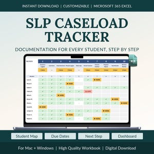 SLP Documentation Tracker for School Speech Therapists, Session Notes, Goal Data and Progress Report