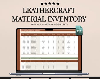 Leather Inventory Spreadsheet, Leathercraft Hide and Remnant Tracker, Hardware Supplies