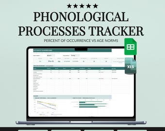 PPT Spreadsheet, Speech Sound Data with Developmental Norms for Google Sheets