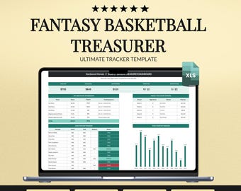 Fantasy Basketball League Treasurer Spreadsheet | Dues, Payouts, Category Wins and Standings Tracker | Excel Template