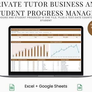 Tutoring Tracker Spreadsheet, Private Tutor Invoice and Prepaid Hours Log for Test Prep Businesses