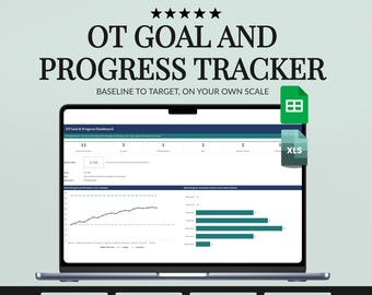 OT Goal Tracker Spreadsheet, Occupational Therapy Progress Monitoring and Baseline Chart