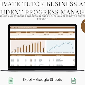 Hoja de cálculo para el seguimiento de tutorías, facturación de tutores privados y registro de horas prepagadas para empresas de preparación de exámenes.
