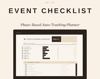Event Planning Checklist | Phase-Based Auto-Tracker (Excel Digital Download)