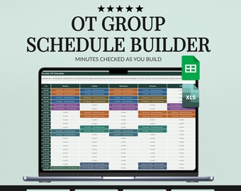 OT Schedule Builder Spreadsheet, School Based Occupational Therapy Groups and Service Minutes