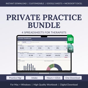 Therapist Bundle for Private Practice, Superbill Manager, Client Intake, Clinical Hours and CEU Tracker