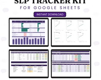 Speech Therapist Tracking Bundle for Google Sheets with Goal Data and ASHA PDH