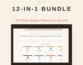 12-in-1 Event Checklist Bundle: Life Milestones, Automated Tracking (Excel Download)