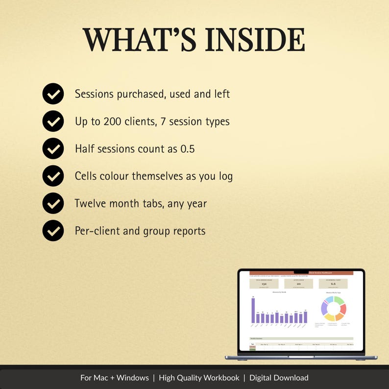 Client Session Tracker Spreadsheet - preview image 2 of 12