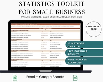 Statistics Toolkit Spreadsheet for Small Business | A/B Test, Regression & Forecast | Excel Decision Tool