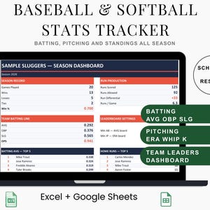 Travel Baseball Template for Skill Evaluation and Player Scouting | Excel + Google Sheets