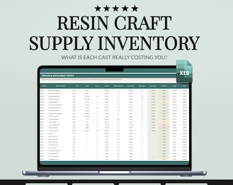 Resin Inventory Spreadsheet, Epoxy Resin Supply Tracker, Molds, Pigments and Reorder List