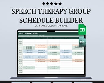 Speech Therapy Schedule Builder for School SLPs, Group Planner, Minutes Check