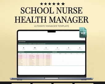 School Nurse Health Office Manager Spreadsheet | Student Visit and Medication Log | Excel Instant Download