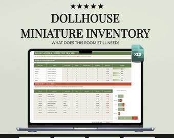 Dollhouse Inventory Spreadsheet, Miniature Supply Tracker, 1:12 Scale Furniture, Projects