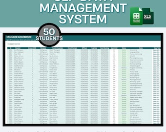 SLP Caseload Data System Spreadsheet, Speech Therapy Goal Tracker & Progress Monitoring for 50 Students