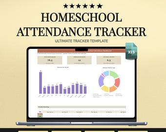 Homeschool Attendance Tracker | Multi Child Records, 180 Day Log (Excel Workbook)