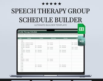 Speech Therapy Schedule Builder for School SLPs, Group Planner, Minutes Check