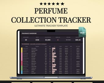 Perfume Tracker Spreadsheet | Fragrance Collection Inventory with Cost Per Wear | Excel Template for Perfume Collectors