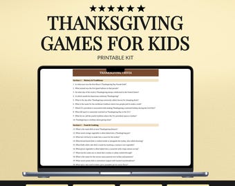 Thanksgiving Games for Kids Printable | Trivia, Bingo, Gratitude (US Letter PDF)