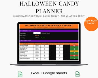 Halloween Trick-or-Treat Calculator | How Much Candy to Buy | Budget + Inventory Spreadsheet | Excel + Google Sheets