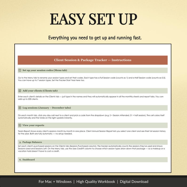 Client Session Tracker Spreadsheet - preview image 6 of 12