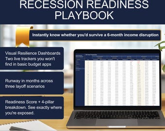 Unemployment Preparation Spreadsheet | Emergency Fund, Cash Reserve, Job-Loss Action Plan, Financial Resilience Dashboard (Excel)