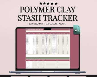 Polymer Clay Stash Tracker Spreadsheet, Clay Colour Inventory, Cutter and Supply List