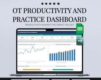 OT Productivity Tracker Spreadsheet, Occupational Therapy Billable Minutes and Caseload Dashboard