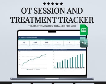 OT Treatment Log Spreadsheet, Occupational Therapy Session Notes and Minutes Tracker