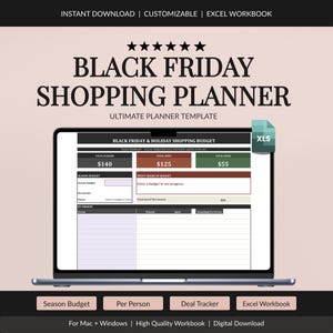 ブラックフライデーショッピングプランナー｜予算、ギフトリスト、セール情報トラッカー（Excel）