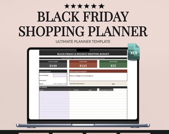 Black Friday Shopping Planner | Budget, Gift List, Deal Tracker (Excel)