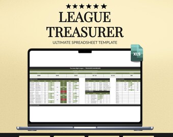 League Treasurer Spreadsheet | Dues, Payout, Attendance Tracker (Excel Template)