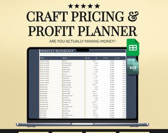 Craft Pricing Calculator Spreadsheet, Handmade Product Cost and Profit Tracker, Craft Fair Planner