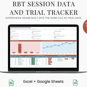 RBT Data Sheet Spreadsheet, Discrete Trial and Session Log for Registered Behavior Technicians